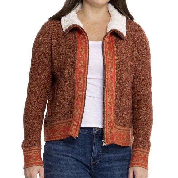 skyr Sweaters - APRES SKYR Women’s Zip-Front Knit Cardigan Sweater / Jacket Pockets Size L NWT
